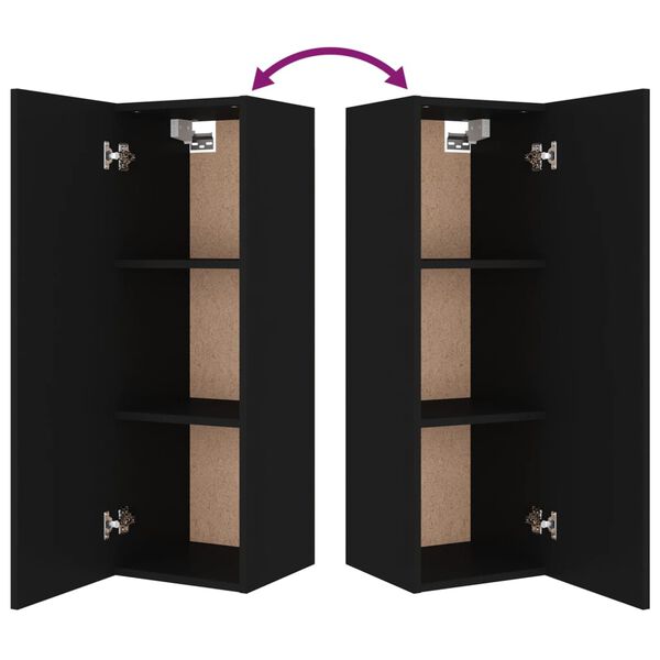 vidaXL 4 Piece TV Cabinet Set Black Engineered Wood