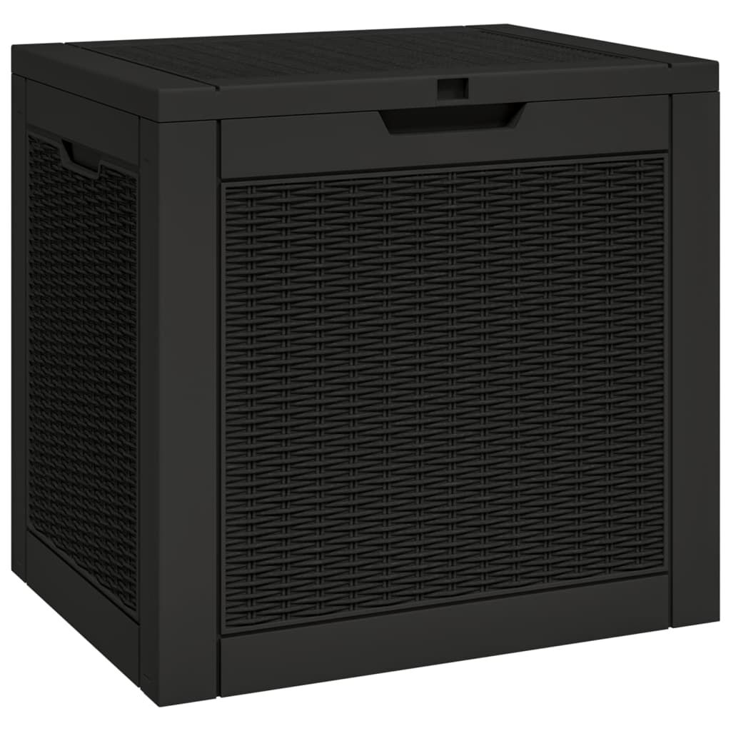 vidaXL Garden Storage Box Black 55.5x43x53 cm Polypropylene