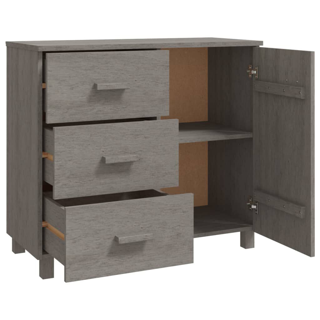 vidaXL Sideboard HAMAR Light Grey 90x40x80 cm Solid Pinewood