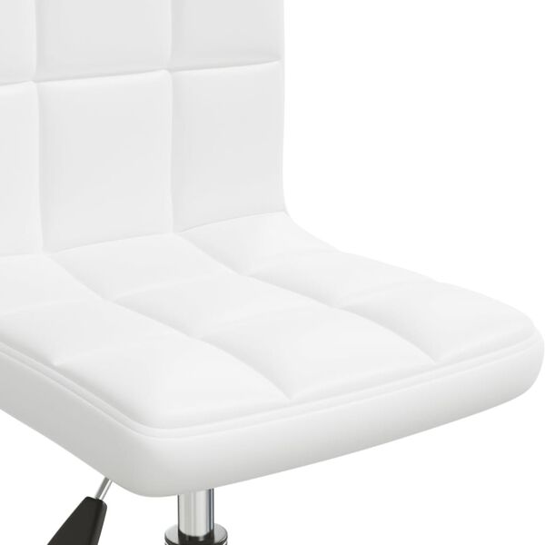 vidaXL Swivel Dining Chair White Faux Leather