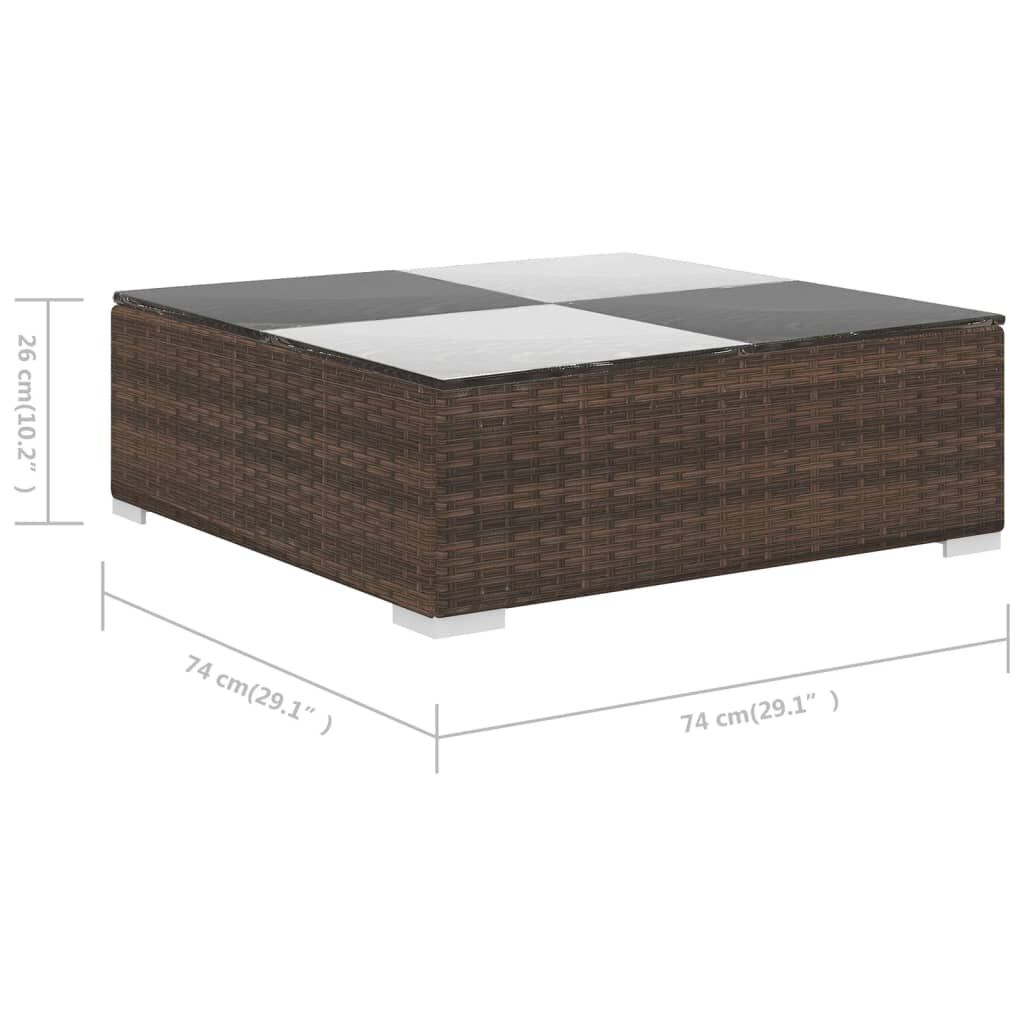 vidaXL 6 Piece Garden Lounge Set with Cushions Poly Rattan Brown