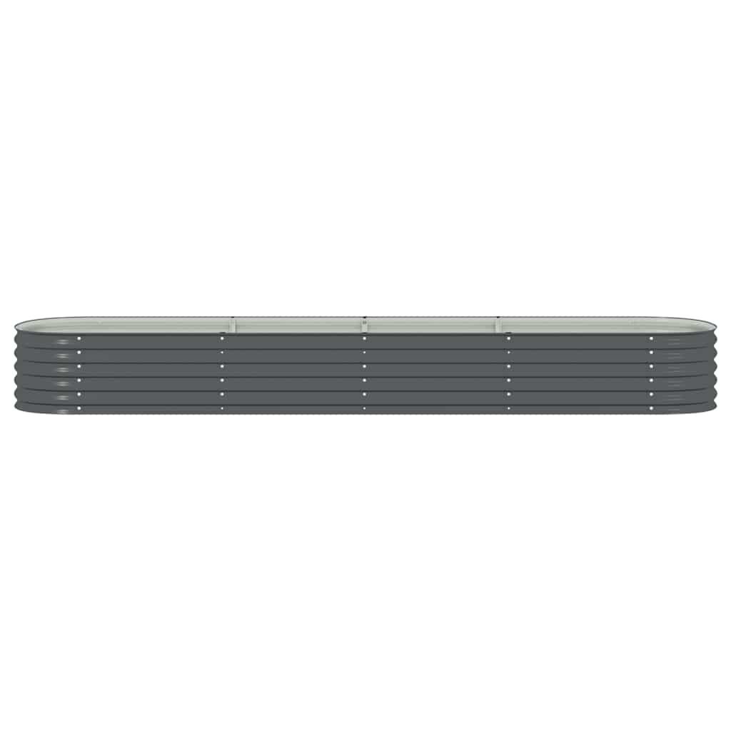 vidaXL Garden Raised Bed 400x80x44 cm Galvanised Steel Grey