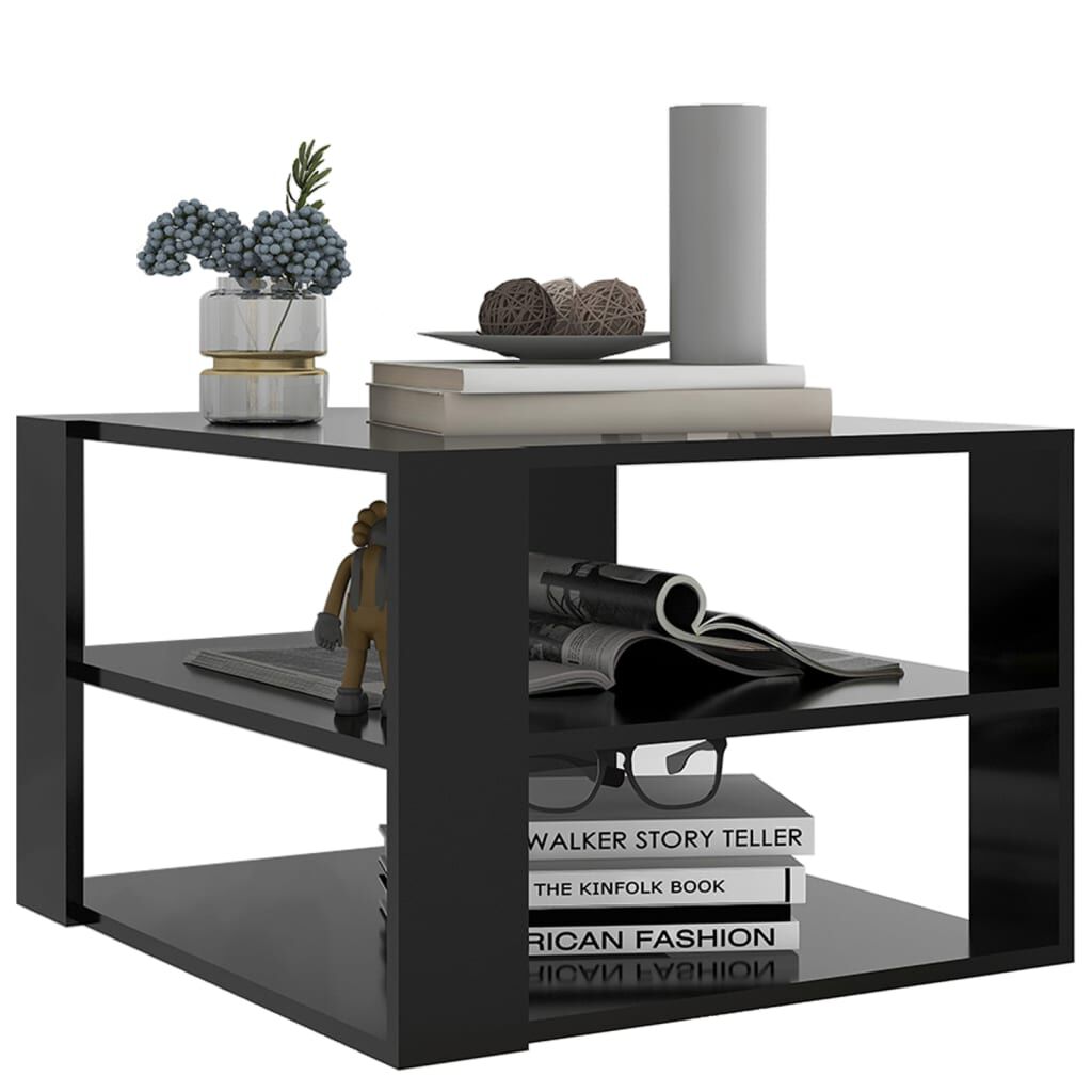 vidaXL Coffee Table Black 60x60x40 cm Engineered Wood