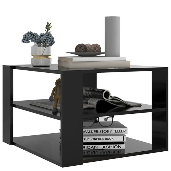 vidaXL Coffee Table Black 60x60x40 cm Engineered Wood