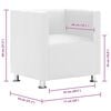 vidaXL Cube Armchair White Faux Leather