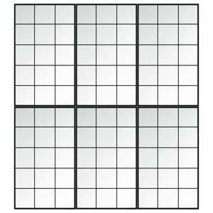 vidaXL Wall Mirrors 6 pcs Black 100x60 cm Metal