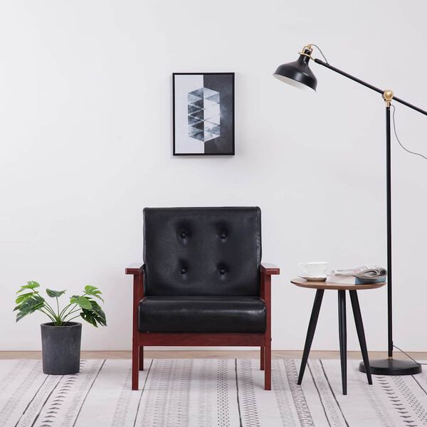 vidaXL Armchair Black Faux Leather