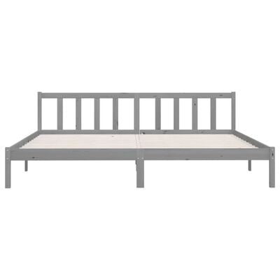 vidaXL Bed Frame without Mattress Grey Solid Wood 200x200 cm