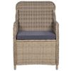 vidaXL Outdoor Chairs with Cushions 2 pcs Poly Rattan Brown