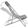 vidaXL Folding Beach Chairs 2 pcs Grey Textilene&Powder-coated Steel