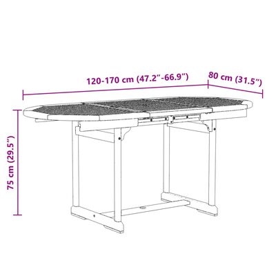 vidaXL 5 Piece Garden Dining Set Solid Wood Acacia and Textilene