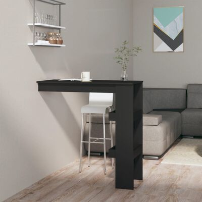 vidaXL Wall Bar Table Black 102x45x103.5 cm Engineered Wood, black vidaXL Wall Bar Table Black 102x45x103.5 cm Engineered Wood