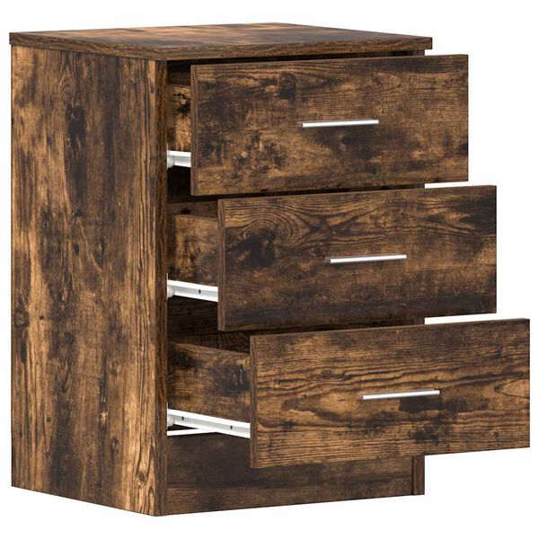 vidaXL Bedside Cabinets 2 pcs Smoked Oak 38x35x56 cm Engineered Wood