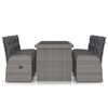 vidaXL 7 Piece Outdoor Dining Set with Cushions Poly Rattan Grey