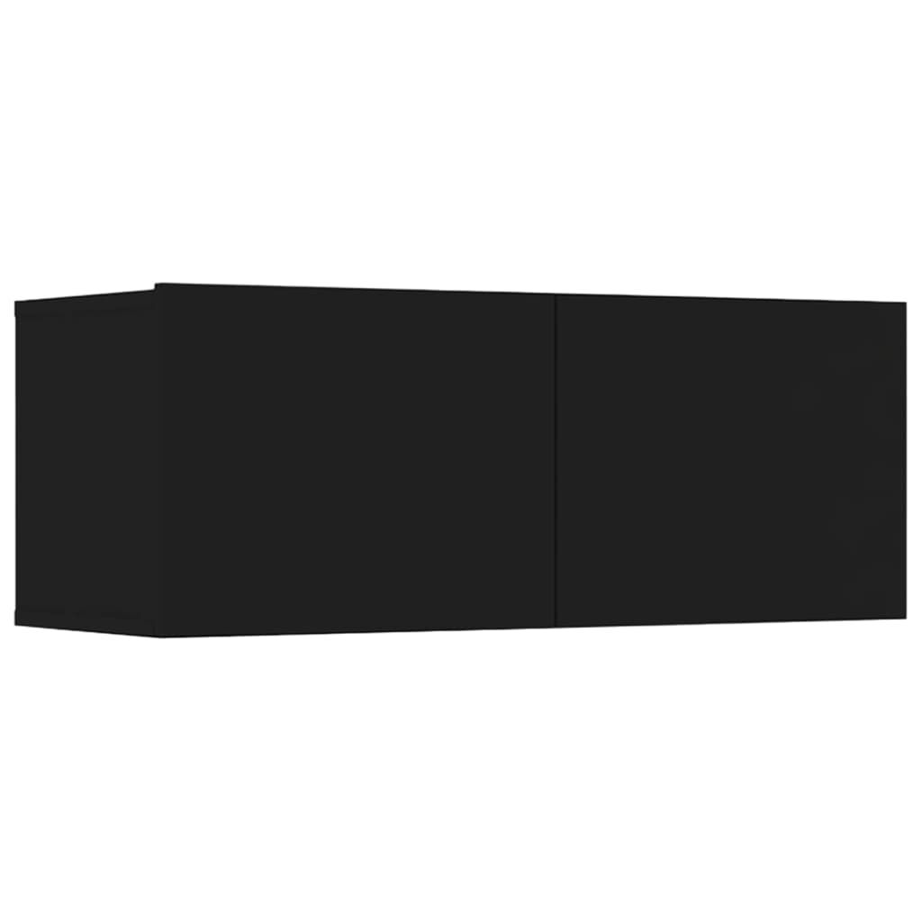 vidaXL 8 Piece TV Cabinet Set Black Engineered Wood