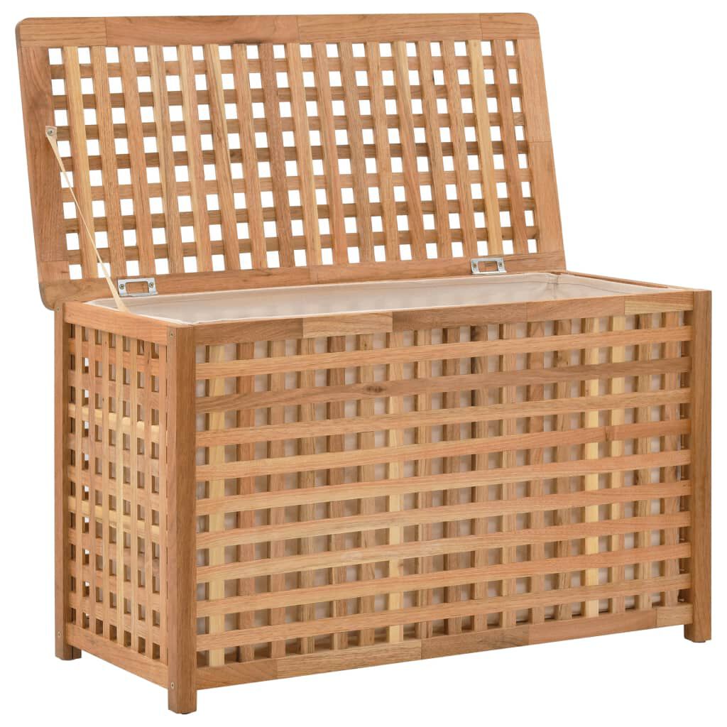 vidaXL Laundry Chest 77.5x37.5x46.5 cm Solid Walnut Wood