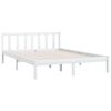 vidaXL Bed Frame without Mattress White Solid Wood 140x200 cm