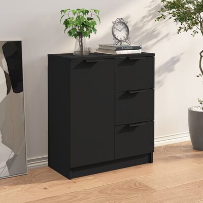 vidaXL Sideboard Black Engineered Wood, black vidaXL Sideboard Black Engineered Wood