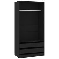 vidaXL Wardrobe Black 100x50x200 cm Engineered Wood, black vidaXL Wardrobe Black 100x50x200 cm Engineered Wood