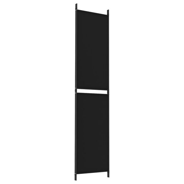 vidaXL 3-Panel Room Divider Black 150x220 cm Fabric