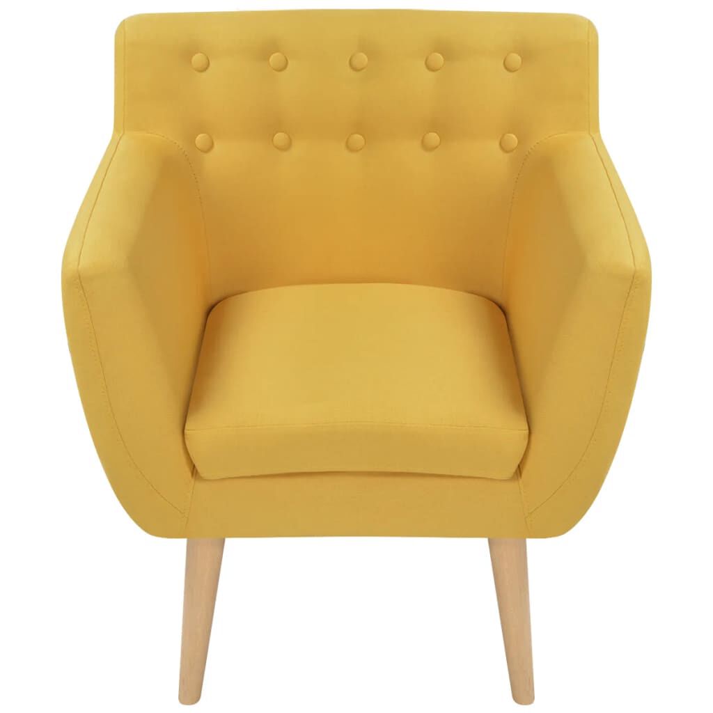 vidaXL Armchair Yellow Fabric