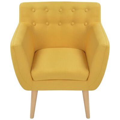 vidaXL Armchair Yellow Fabric, yellow vidaXL Armchair Yellow Fabric
