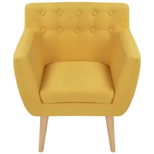 vidaXL Armchair Yellow Fabric