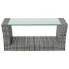 vidaXL 16 Piece Garden Lounge Set with Cushions Poly Rattan Grey
