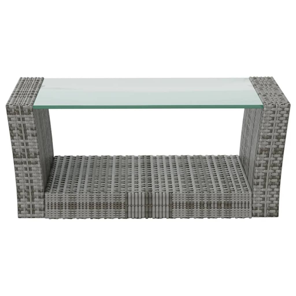 vidaXL 16 Piece Garden Lounge Set with Cushions Poly Rattan Grey