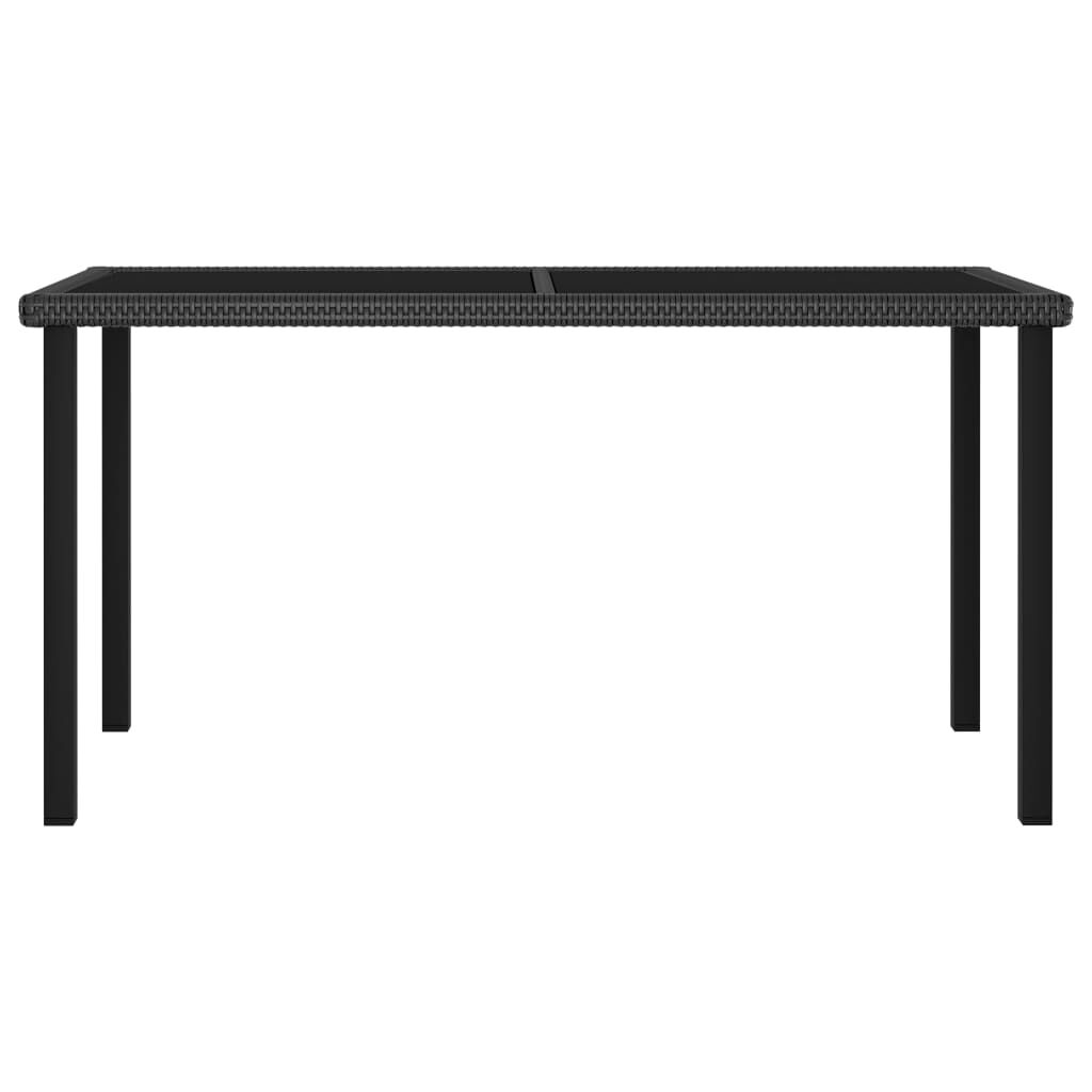 vidaXL 5 Piece Garden Dining Set Poly Rattan Black