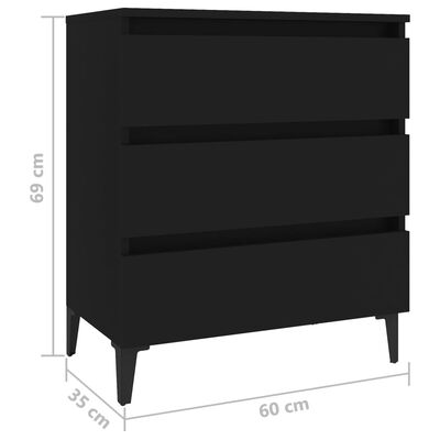 vidaXL Sideboard Black 60x35x69 cm Engineered Wood, black vidaXL Sideboard Black 60x35x69 cm Engineered Wood