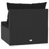 vidaXL 3-Seater Sofa with Cushions Black Poly Rattan