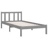 vidaXL Bed Frame without Mattress Grey Solid Wood 90x200 cm