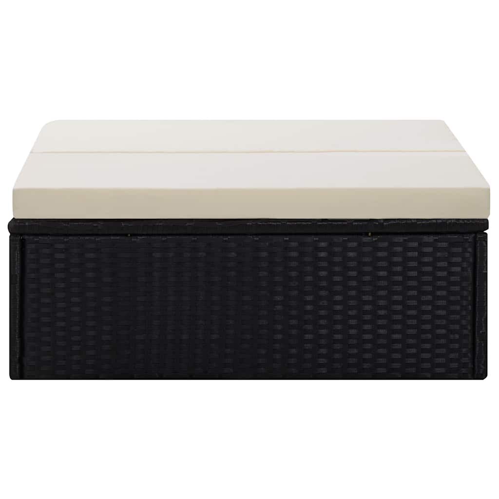 vidaXL 2 Piece Garden Lounge Set with Cushions Poly Rattan Black