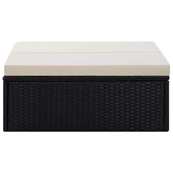 vidaXL 2 Piece Garden Lounge Set with Cushions Poly Rattan Black