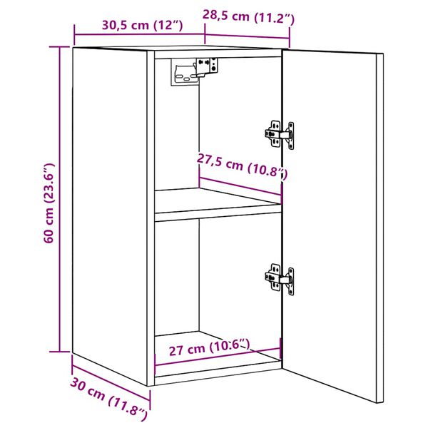vidaXL TV Cabinets 2 pcs White 30.5x30x60 cm Engineered Wood