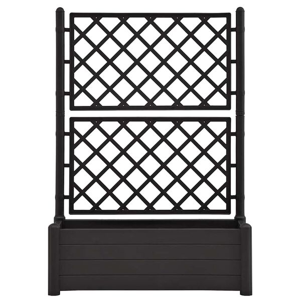 vidaXL Garden Planter with Trellis 100x43x142 cm PP Anthracite
