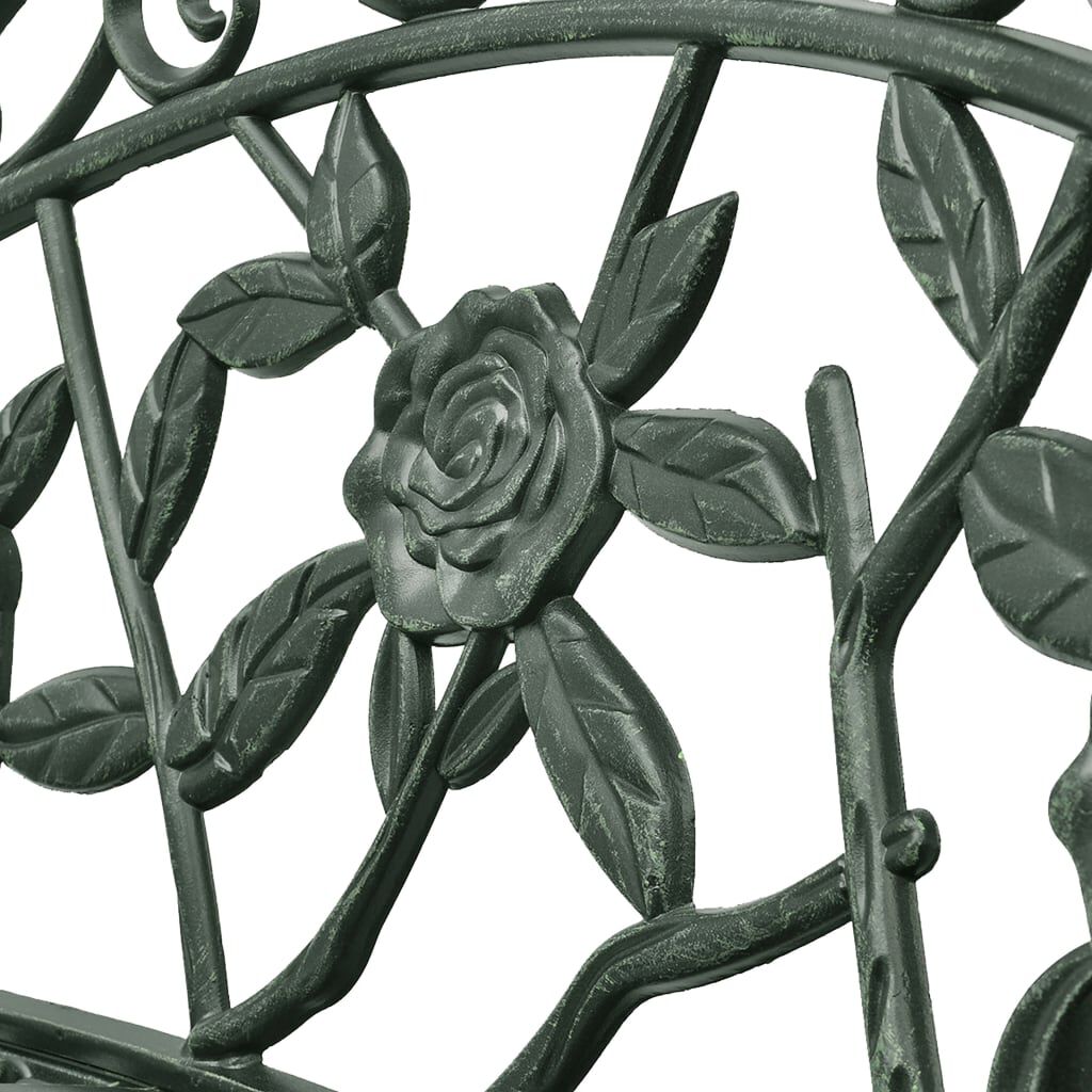 vidaXL Garden Bench 100 cm Cast Aluminium Green