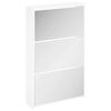 vidaXL Shoe Cabinet 3-Layer Mirror White 63x17x102.5 cm