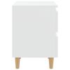 vidaXL Bed Cabinets with Solid Pinewood Legs 2 pcs White 40x35x50 cm