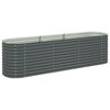 vidaXL Garden Raised Bed 320x80x81 cm Galvanised Steel Grey