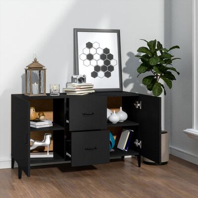 vidaXL Sideboard Black 100x36x60 cm Engineered Wood, black vidaXL Sideboard Black 100x36x60 cm Engineered Wood