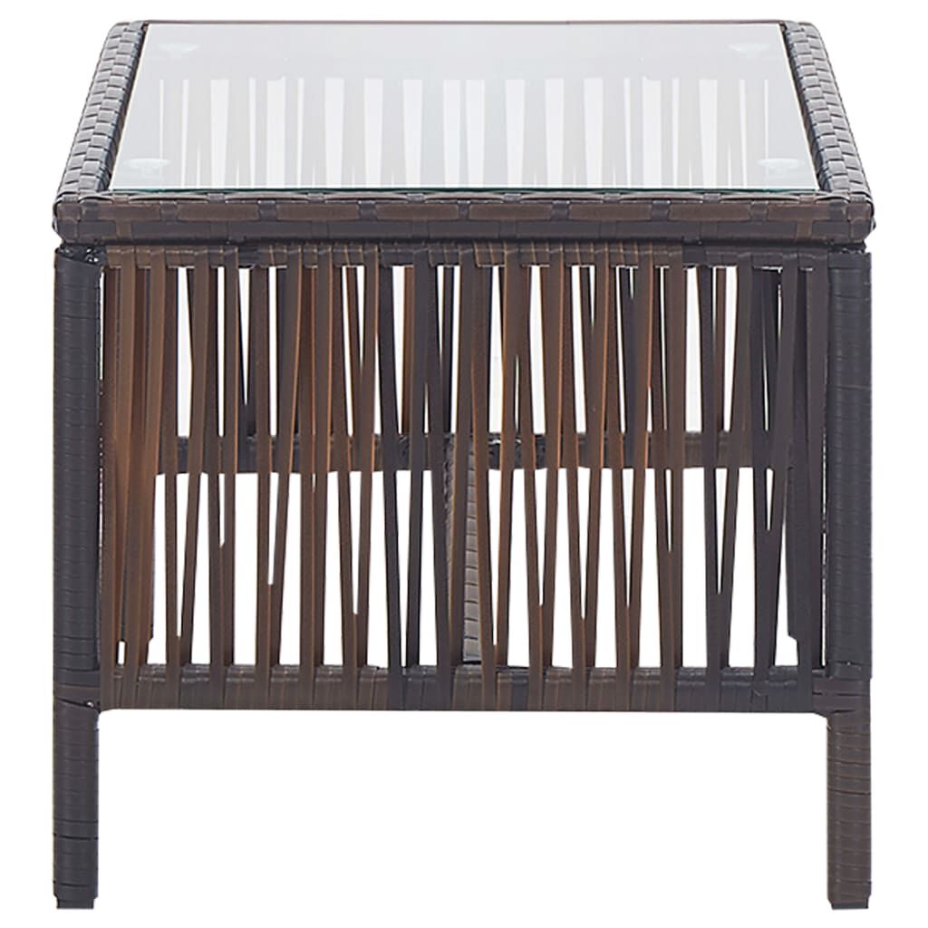 vidaXL 4 Piece Garden Lounge Set with Cushion Poly Rattan Brown