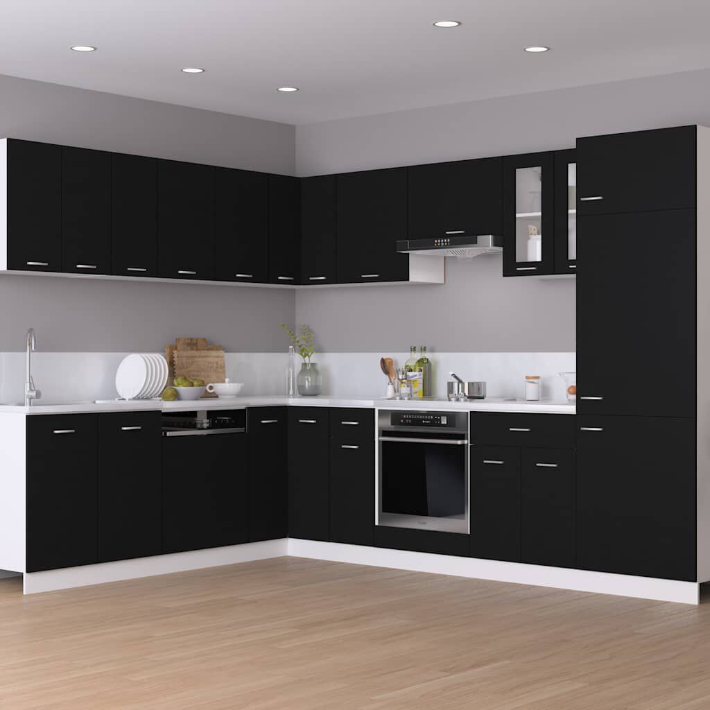 vidaXL Oven Cabinet Lyon Black 60x46x81.5 cm Engineered Wood
