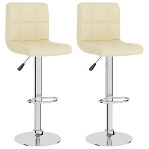 vidaXL Bar Stools 2 pcs Cream Fabric