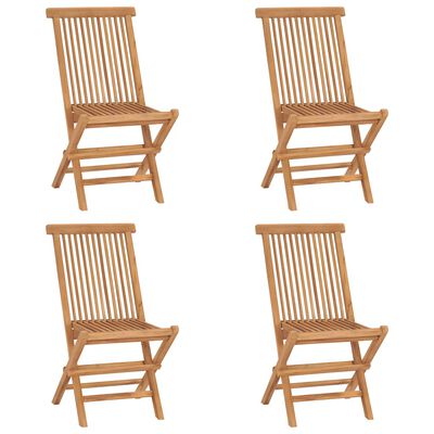 vidaXL 5 Piece Folding Outdoor Dining Set Solid Wood Teak,  vidaXL 5 Piece Folding Outdoor Dining Set Solid Wood Teak