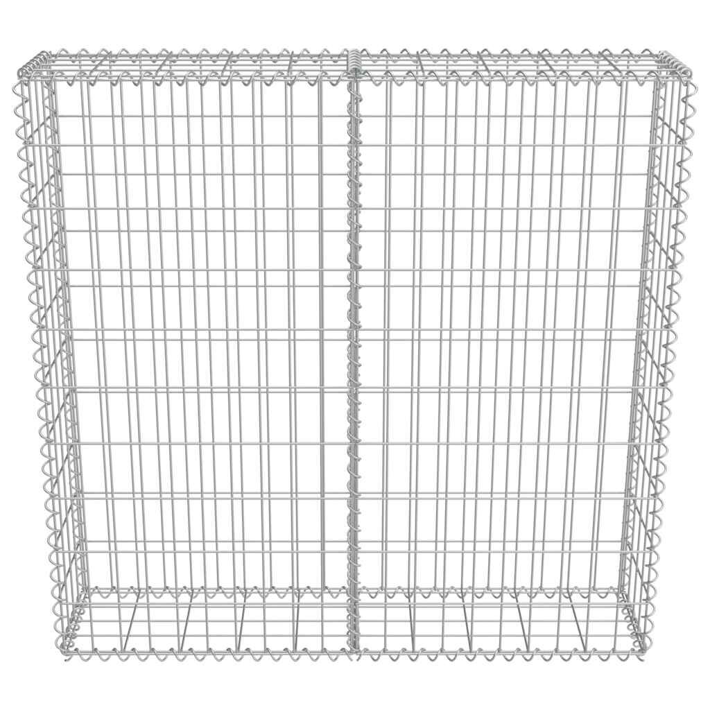 vidaXL Gabion Wall with Covers Galvanised Steel 100x20x100 cm