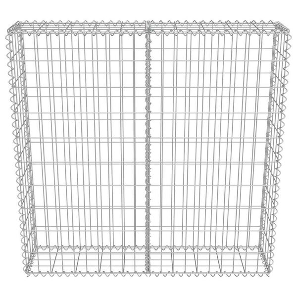 vidaXL Gabion Wall with Covers Galvanised Steel 100x20x100 cm