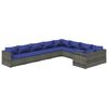 vidaXL 9 Piece Garden Lounge Set with Cushions Poly Rattan Grey
