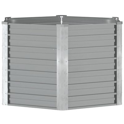 vidaXL Garden Raised Bed Galvanised Steel 129x129x77 cm Grey, grey vidaXL Garden Raised Bed Galvanised Steel 129x129x77 cm Grey